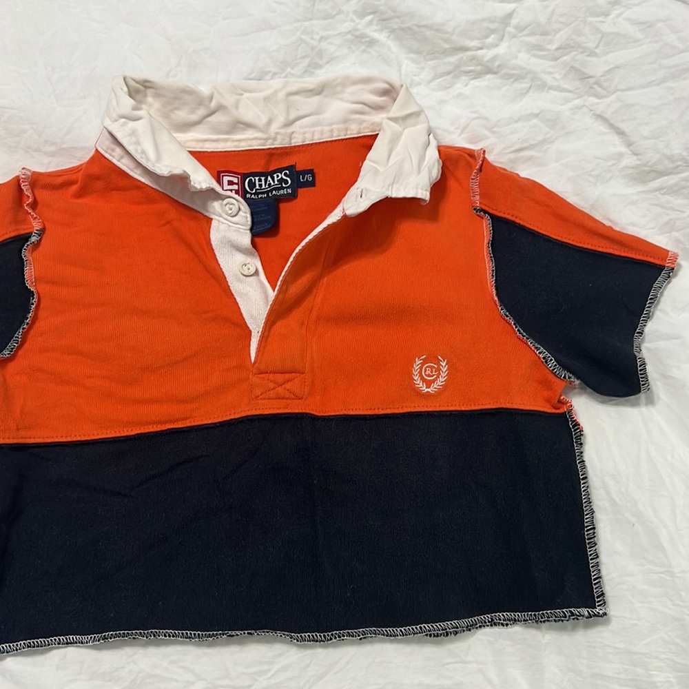 Vintage Reworked Chaps Ralph Lauren Crop Top